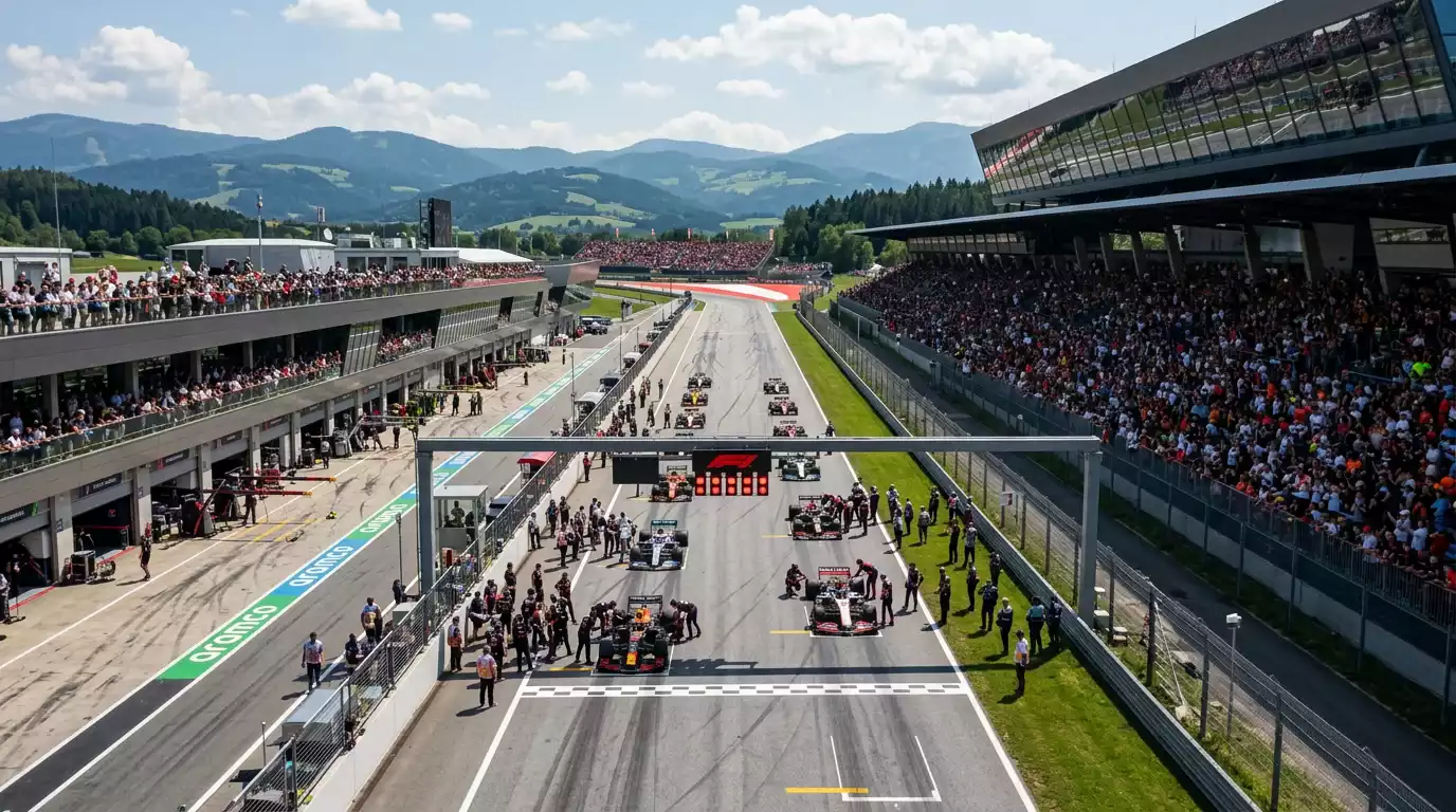 Formel 1 Rennwagen auf der Rennstrecke - Motorsport Wetten bei Grand Prix Events