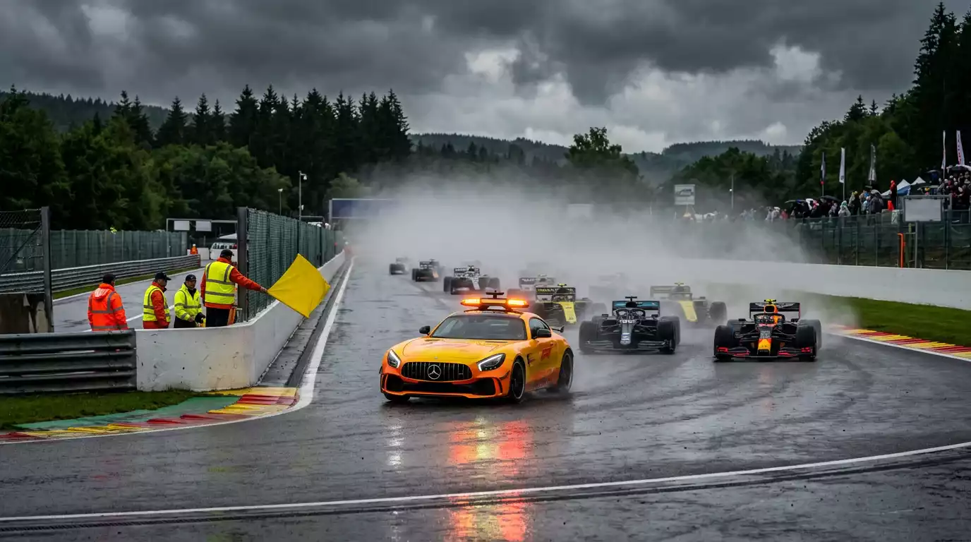 Safety Car auf der Rennstrecke - Live-Wetten Moment bei Motorsport Events